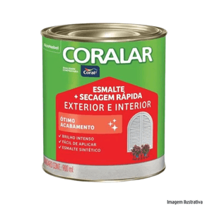 Tinta esmalte brilhante coralar 900ml verde folha coral /ref.5202834