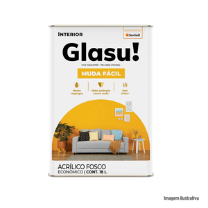 Tinta Acrílica Fosco Econômica Muda Fácil 18LT Palha - GLASU / Ref. 53429232