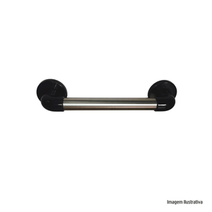 Barra de apoio reta 80cm inox esc c/ abs preto levevida ref.1019