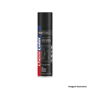 Tinta spray 400ml uso geral preto fosco chemicolor /ref.0680096