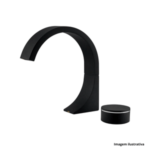 Torneira para Lavatório Mesa Elo Preto Fosco Fani Metais /Ref.1185 BK480