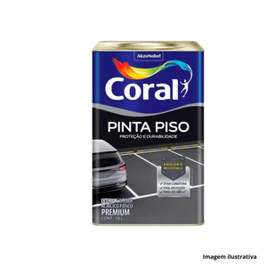 Tinta acrílica fosca pinta piso 18lt amarelo demarcação coral /ref.5202467