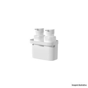 Conjunto dispenser e organizador flow branco ou plásticos /ref.cdm700bcf