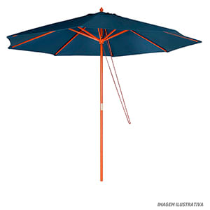 Ombrelone de madeira 3,0m azul - mor