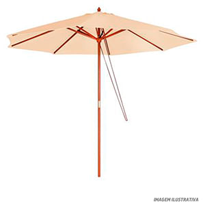 Ombrelone de madeira 3,0m bege - mor