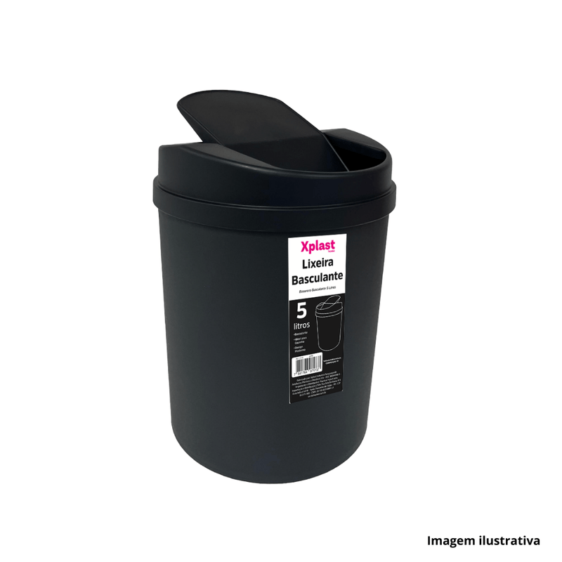 Lixeira_basculante_5l_preto_xplast_ref7173_8018950