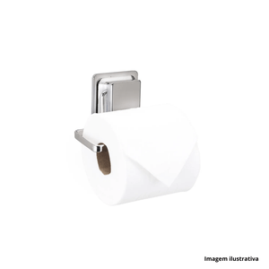 Porta Papel Higiênico Sucção Quadrado Cromado Arthi /ref.1372