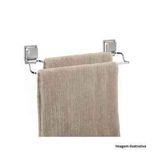 Porta toalha banho sucção quadrado cromado arthi /ref.1374