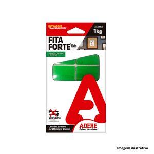 Fita fixa forte tab 40x25mm  verde adere /ref.28549109891