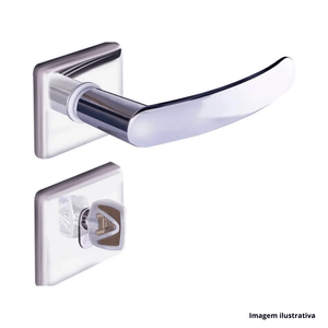 Fechadura quadratta para banheiro inox polido aliança /ref.2800/81