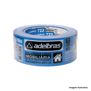 Fita crepe imobiliaria 48x50m azul adelbras /ref.1617000003