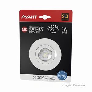 Spot de embutir redondo supimpa 3w 6500 branco - avant