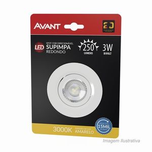 Spot de embutir redondo supimpa 3w amarelo 3000k - avant
