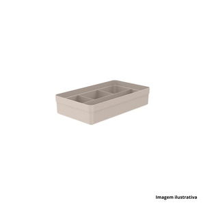 Organizador de gavetas logic 4 seções bege ou plásticos /ref.ol1050bgf