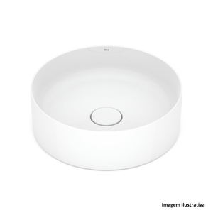 Cuba de apoio t2 redonda terra 39x13cm branco roca /ref.a32787n000