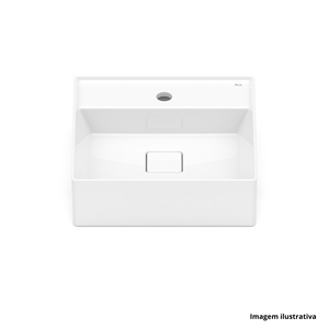 Cuba de semi-encaixe t10 quadrada terra 40x12,5cm branco roca /ref.a32722p000