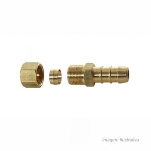 Terminal para gás com anilha liga de cobre 3/8 - blukit