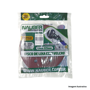 Disco de lixa com velcro 9" 6 furos g150 com 5 unidades nauber /ref.1337
