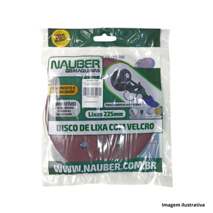 Disco de lixa com velcro 9" 6 furos g180 com 5 unidades nauber /ref.1338