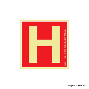 Placa fotoluminiscente 15x15cm hidrante de incêndio - sinalize /ref.350ab