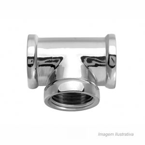 Tee de 90º de liga de cobre cromado 1/2" fêmea - blukit
