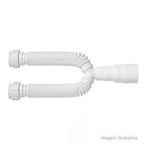 Sifão tubo extensivo duplo universal 72cm branco - blukit
