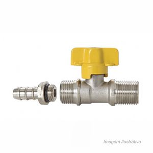 Registro de esfera para gás 1/2" niquelado - blukit