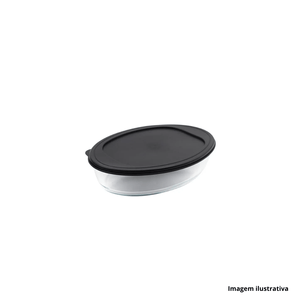 Assadeira oval com tampa 1.6l mor /ref.7.843