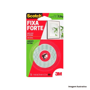 Fita adesiva dupla face espuma fixa forte 24mm com 1.5mts - 3m /ref.hb004613186