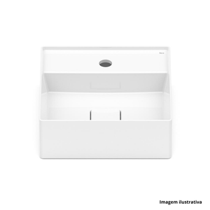 Cuba de apoio t8 quadrado terra 35x12,5cm branco roca /ref.a32787w000