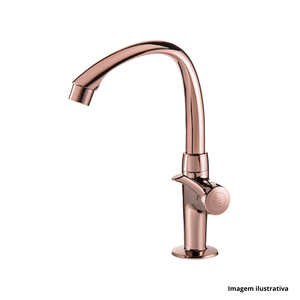 Torneira para cozinha de parede bica alta movel rose gold tigre /ref:300005608.