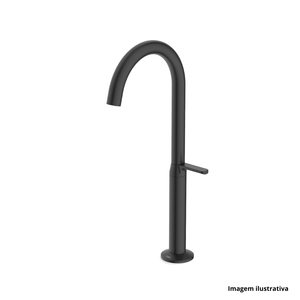 Torneira para lavatório de mesa bica alta design preto matte celite/ref:b5023cgr00.