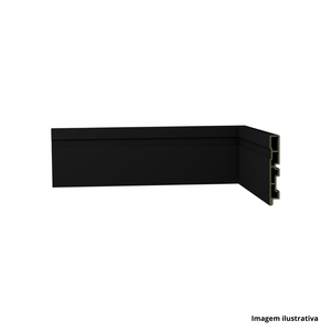 Rodape r3 105x15mm 2.4m frisado laca preto - vivace-ecovale /ref.1.030.201