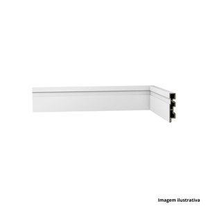 Rodapé r9 70x15mm 2.4m frisado smart branco - vivace ecovale /ref.01.090.102