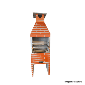 Churras queira pré moldada desmontada tijolinho 65cm vermelha - panorama churrasqueiras /ref.3265