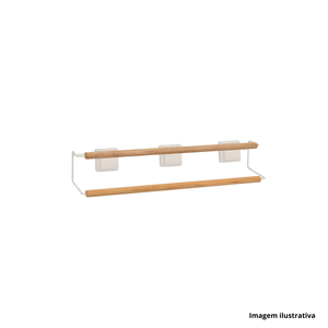Porta toalha banho duplo 3m eco design black - arthi /ref.0463