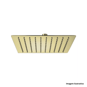 Chuveiro slim 30x30em aço ouro escovado - lexxa /ref.lx57oett