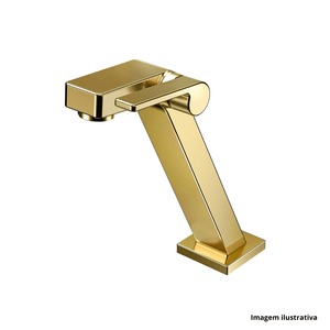 Torneira para lavatório stillo bica baixa mesa ouro polido - docol /ref.90008202043