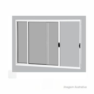 Vitro de alumínio de correr 2 folhas sem grade 100 x 150 x 6,2 branco correr brasil esquadrias