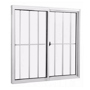 Vitrô de alumínio fafility de correr 2 folhas 1 faixa com grade 100x150cm branco - brasil esquadrias