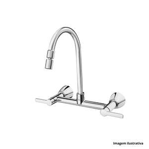 Misturador para cozinha de parede 5lpm gali leed cromado docol /ref.90010655006