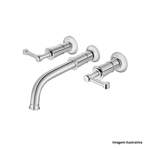 Misturador para lavatório de parede provence cromado - docol /ref.90005349006