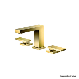 Misturador para lavatório me new edge ouro polido - docol /ref.90009252043