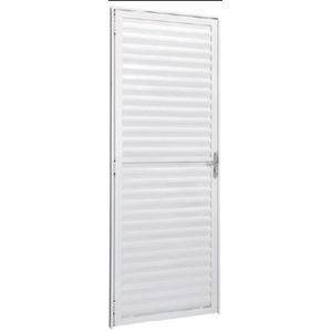 Porta de alumínio soft laminada direita 215x61cm branca - brasil esquadrias