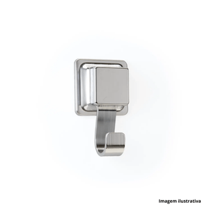 Gancho Unitário Sucção Quadrado Metalizado Arthi /Ref.1378