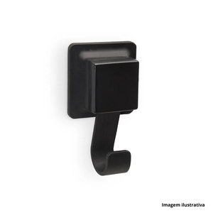 Gancho unitário sucção quadrado metalizado black /ref.2658