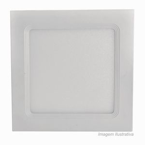 Painel led slim embutir quadrado 18w 6500k branco - llum