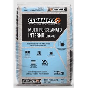 Argamassa multi porcelanato interno 20kg  branco - ceramfix /ref.603186