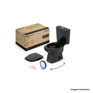 Kit bacia sanitária com caixa acoplada thema preto - incepa /ref.1257230020100