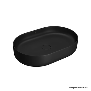 Cuba de apoio oval fosco slim 60x40cm ébano - deca /ref. l.14060.94